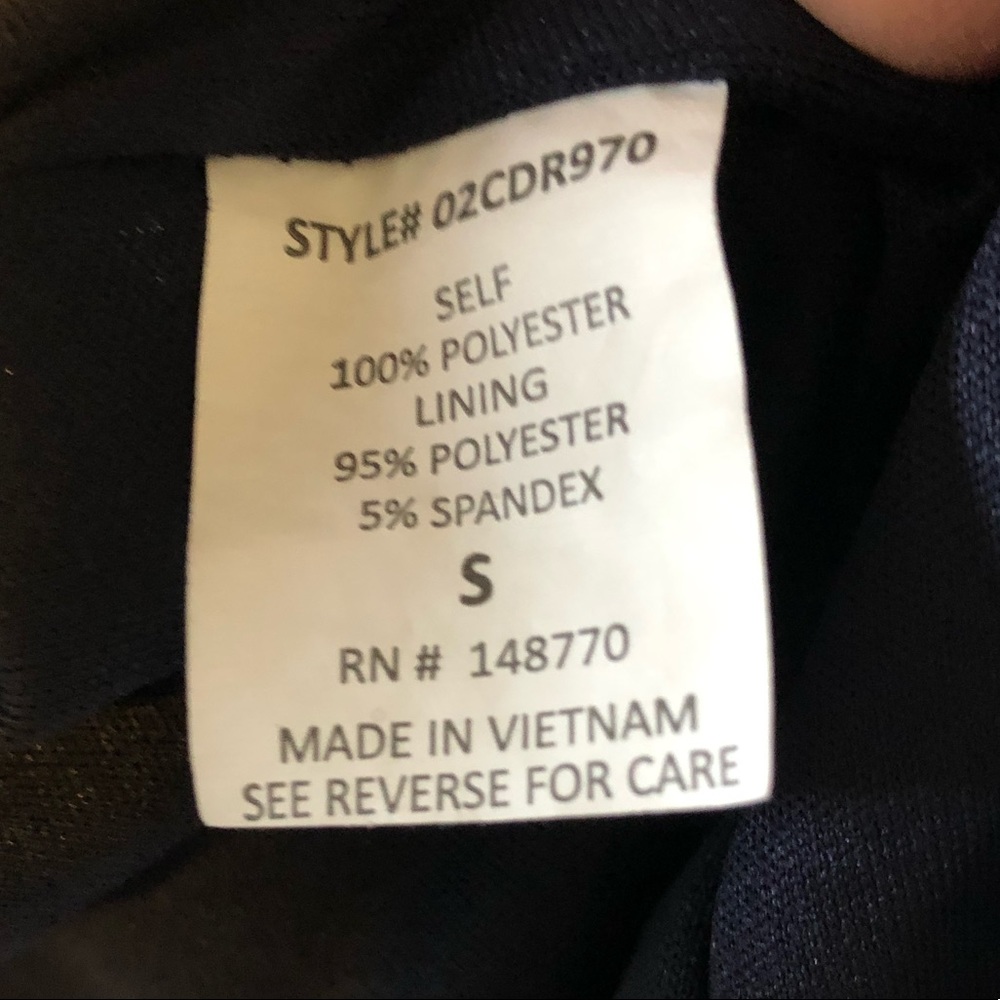 Navy blue with cream colored flowers dress. Size S. - Picture 10 of 12